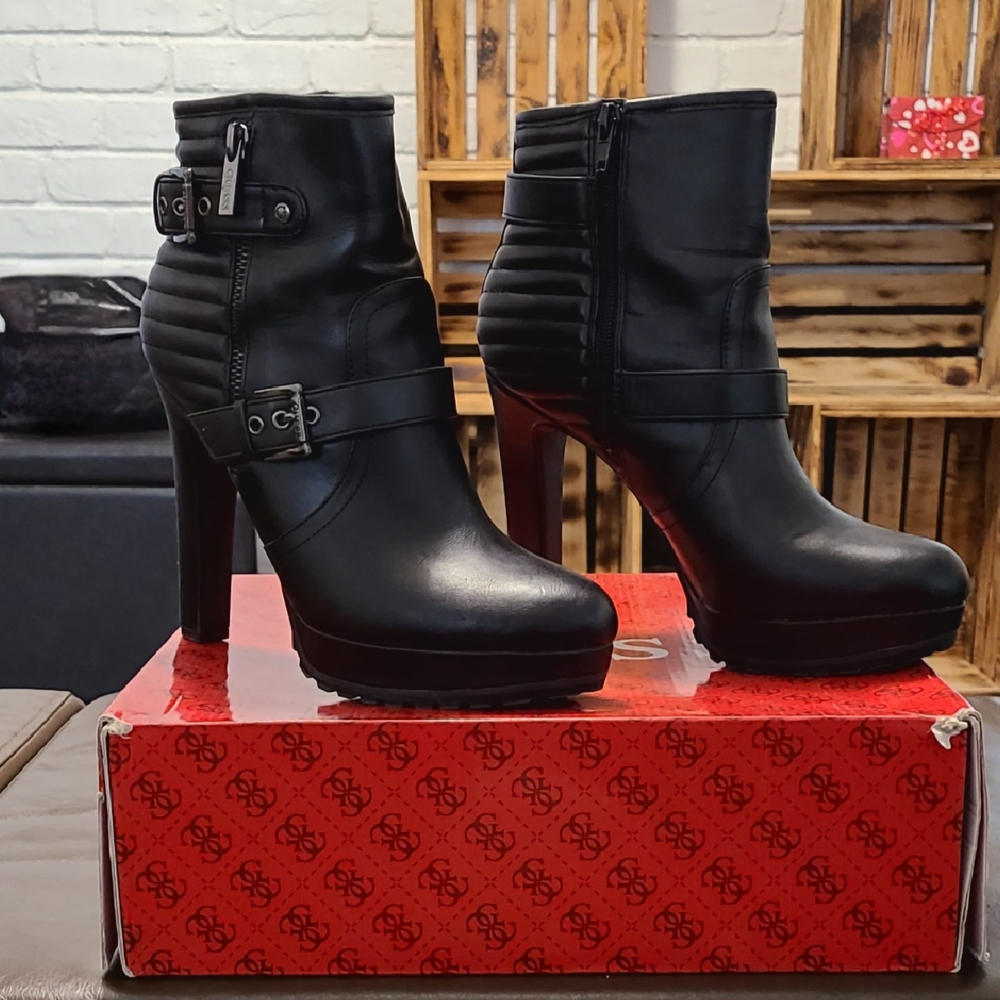 Guess Black Heeled Ankle Boots